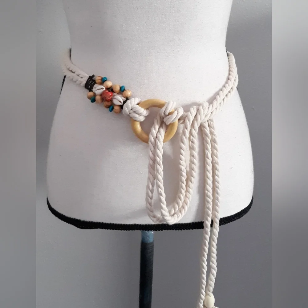 Boho Seashell Tie Belt NWT